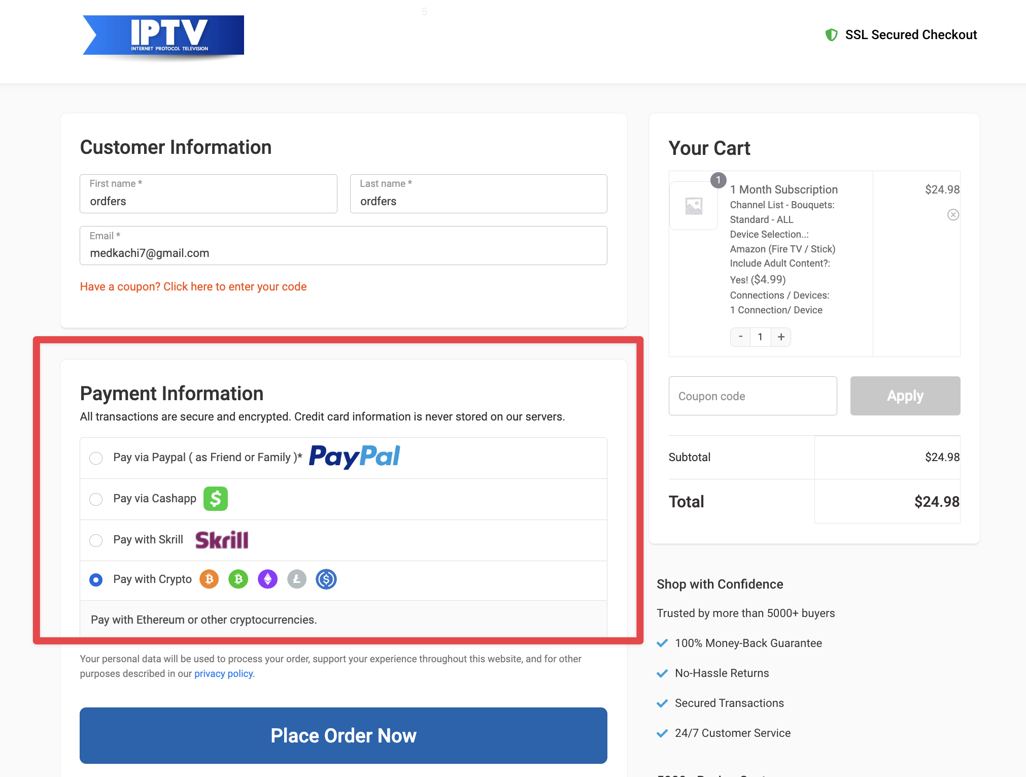 Apollo Group TV Pricing - Checkout